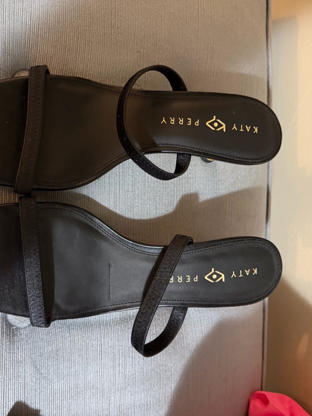 Katy Perry Collections Black Strappy Square-Toe Slide Heels